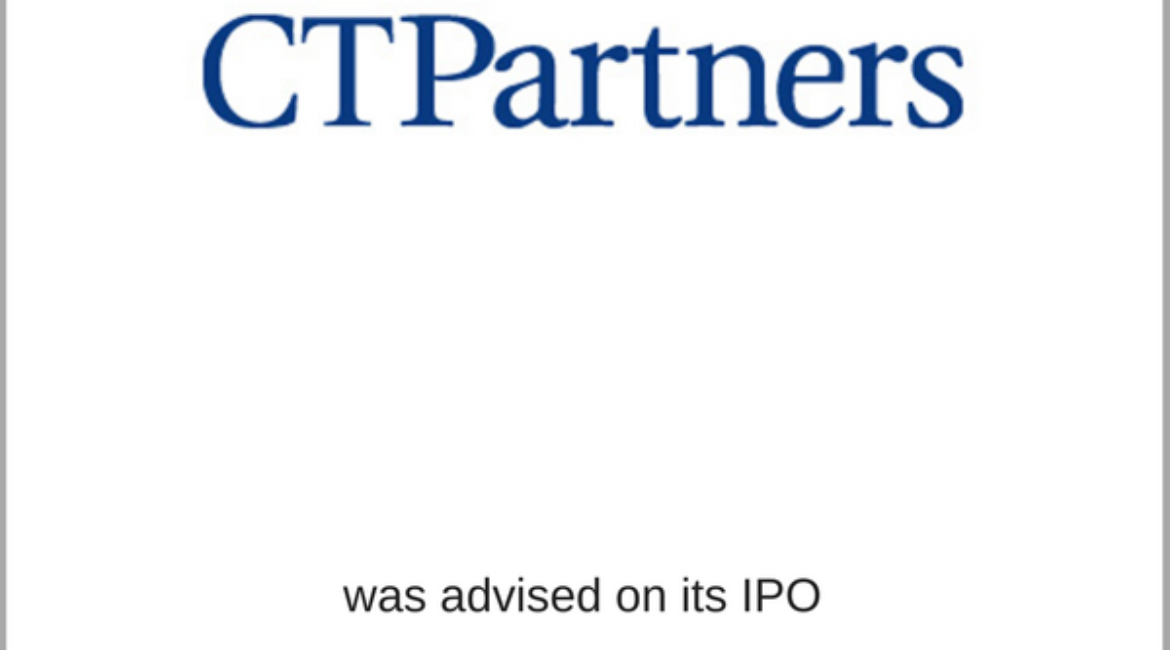 CTPartners was advised on its IPO